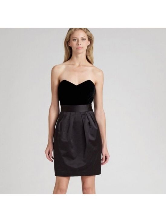 Theory Dresses & Skirts - NWT Theory Chanesa Velvet & Silk Dark Brown Strapless Dress, Size 12